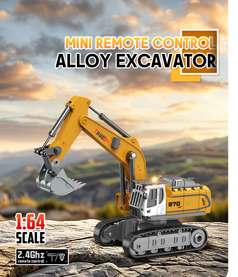 Remote Controlled Rc Excavator Alloy Construction Vehicle Toy_voghion.com