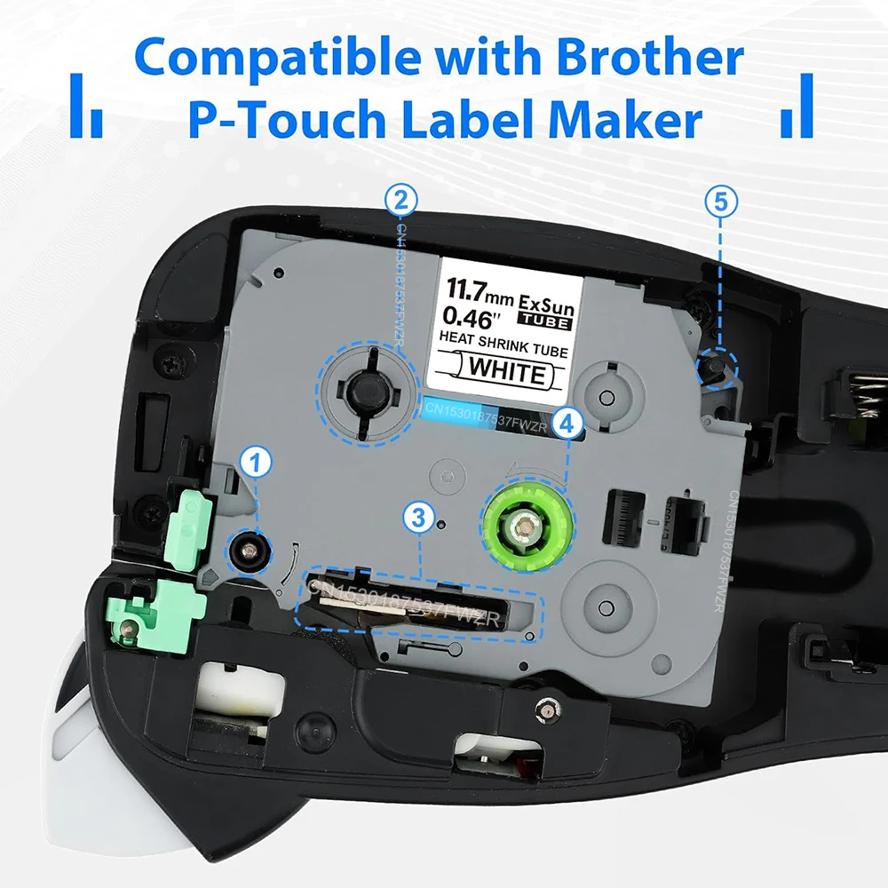 Heat Shrink Tube Label Tape for Brother Label Printers