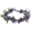 Flower Crown Green Wedding Hair Accessories Bridal Floral Headband Violet Headpiece 5