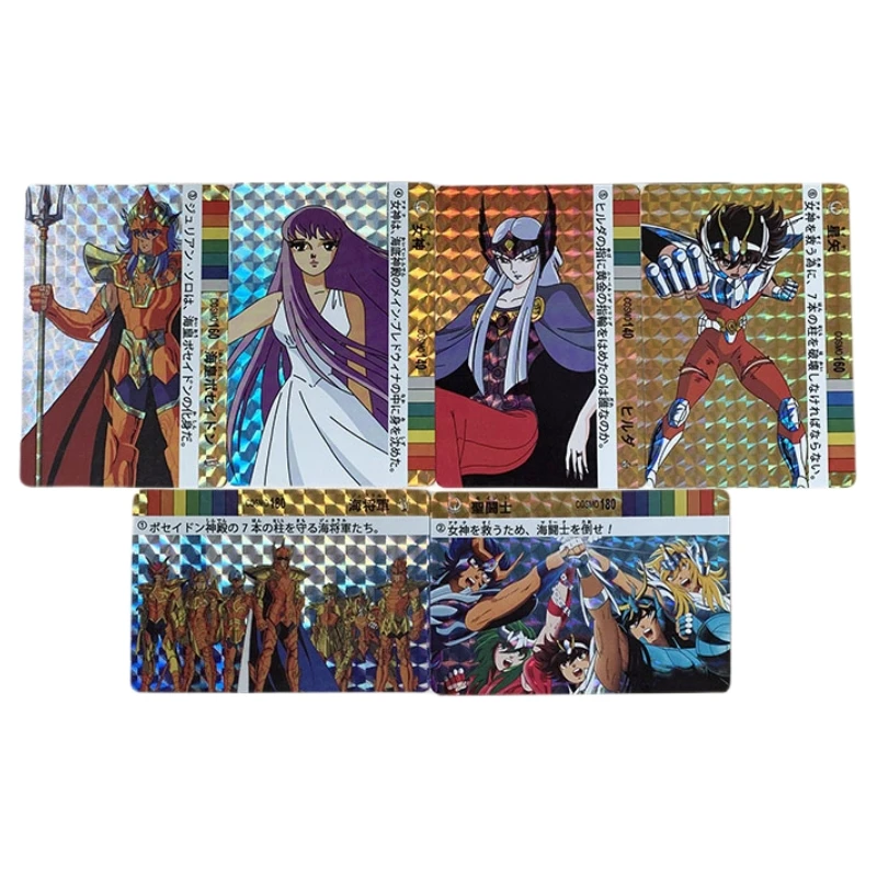 

6pcs/set Saint Seiya Saori Kido Phoenix Ikki Hyoga Animation Characters Flash Card Classics Anime Collection Cards Gift Toy