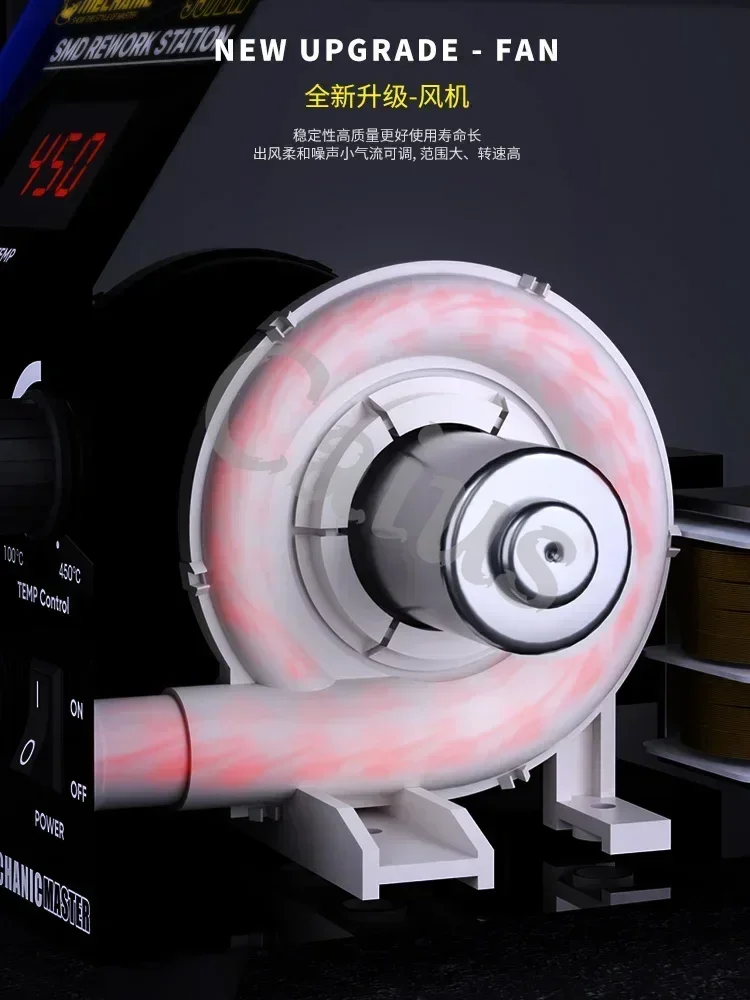 Rework Station MECHANIC 957DW Two-scroll Hot Air Gun for Heating Main Board Tin Solder Repair Desoldering Station SMD