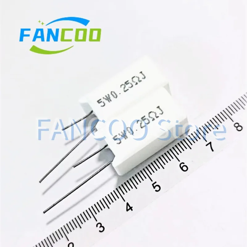 Vertical cement 5W 5% Cement Ceramic Resistor 5W 0.02RJ 0.05RJ 0.1RJ 0.15RJ 0.22RJ 0.33RJ 0.47RJ 0.5RJ &Omega;J 1RJ 1.2RJ 1.5RJ 10pcs cement resistor