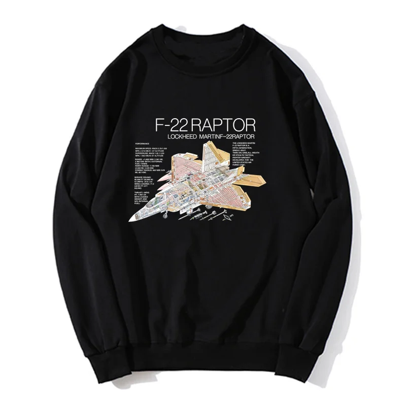 US-Air Force F22 Raptor Stealth Fighter Bedruckter Herren-Hoodie, übergroßer Pullover, Unisex-Sweatshirt