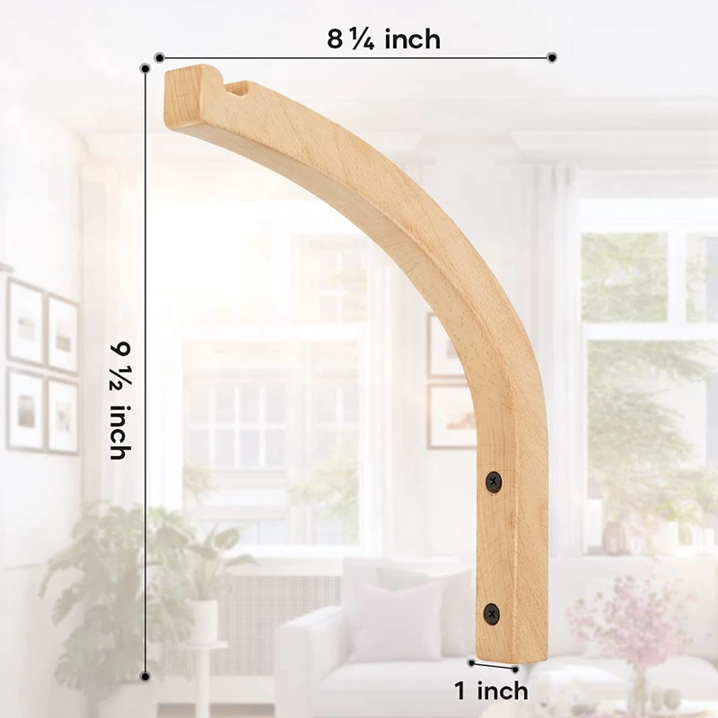 4X Wooden Wall Hooks,Plant Hangers Indoor,Wall Mounted Plant Hooks For Hanging Plants,Flower Bracket,Wind Chimes Hooks 6