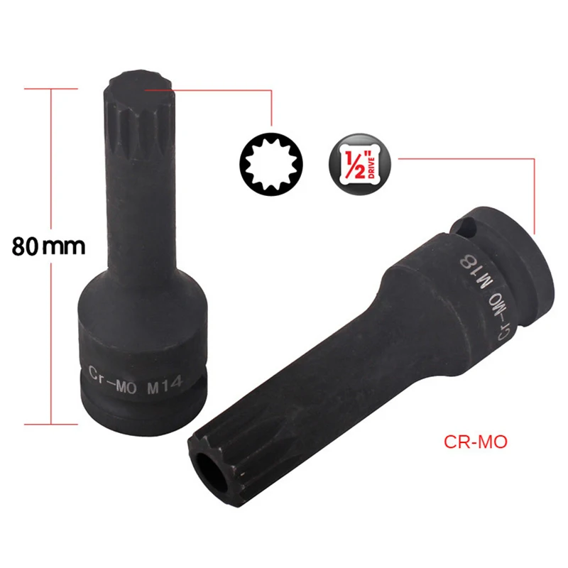 6pcs M14-M18 Socket Wrench 1/2