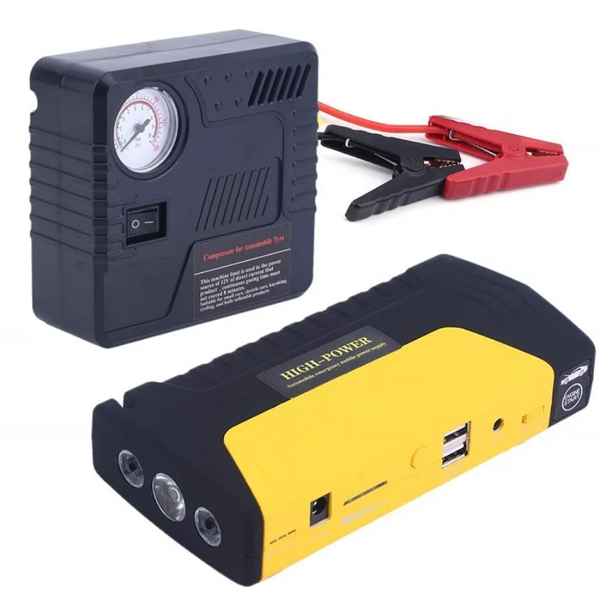 Kit Di Emergenza Per Veicoli Auto Jump Start Compressore D'Aria Super Battery Powerbank 50800Mah Avviatore Di Emergenza Per Auto Con Funzione Di Pompa