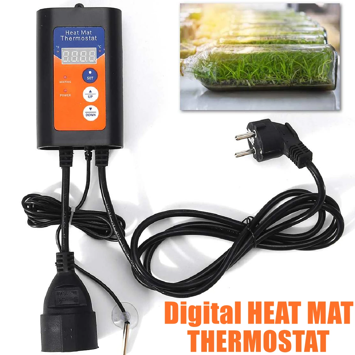 

Digital Heat Mat 1000W 230V Thermostat Temperature Controller For Hydroponic Plants Seed Germination Reptiles Pet Supplies