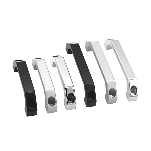 มือจับตู้อลูมิเนียมอุตสาหกรรม แบบหนา สีดำ ทรงสี่เหลี่ยม มือจับตู้ครัวอุตสาหกรรม สีดำ 2