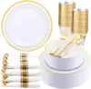 350-Piece Gold Dinnerware Set – Party Collection