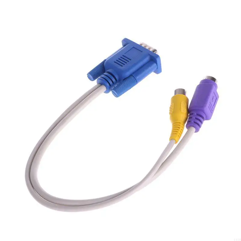 K43B Durable PC/LAPTOP VGA SVGA TO VGA Male to S-Video RCA Converter Cable AdapterA Composite Out Converter Cable