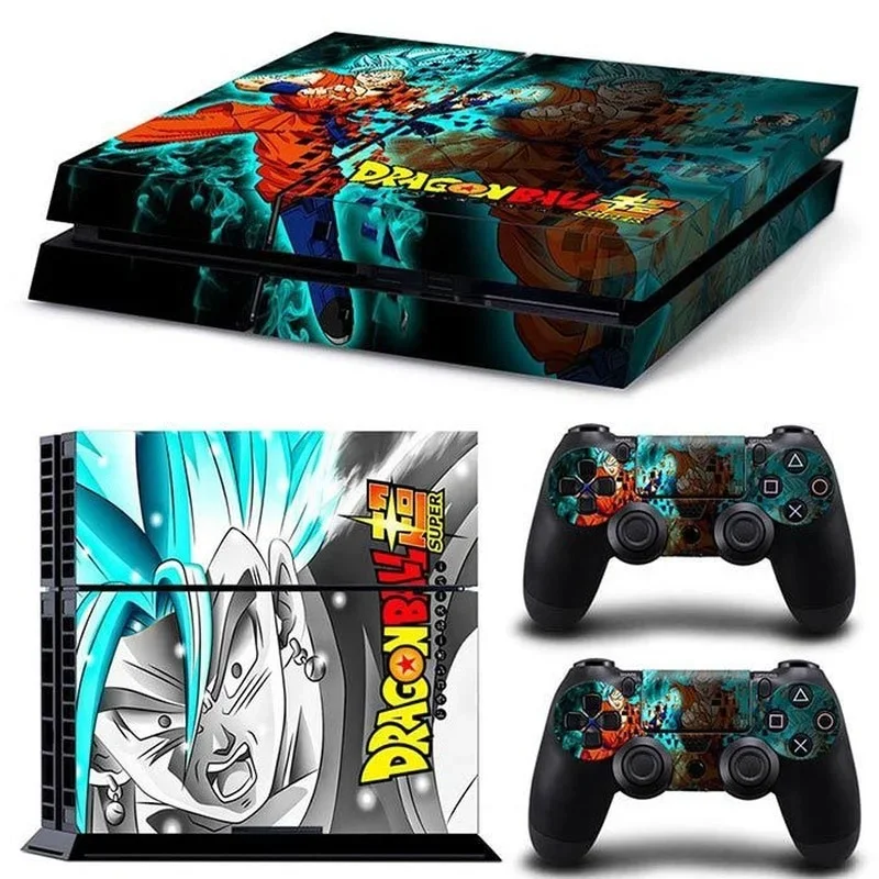 Dragon Ball Son Goku Game Console Stickers for PS4 Anime Color Decals for PlayStation 4 Controller Gamepad Full Body Film Skin ps4 game console stickers