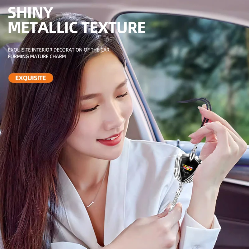 캐딜락 에스컬레이드 GT4 XT4 ATS XT5 CTS XTS RS용 자동차 펜던트 메탈 배지 후방 거울 장식 액세서리