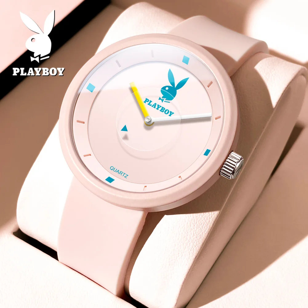 PLAYBOY-Casual-Sports-Watch-for-Girls-Pink-Silicone-Waterproof-Women ...