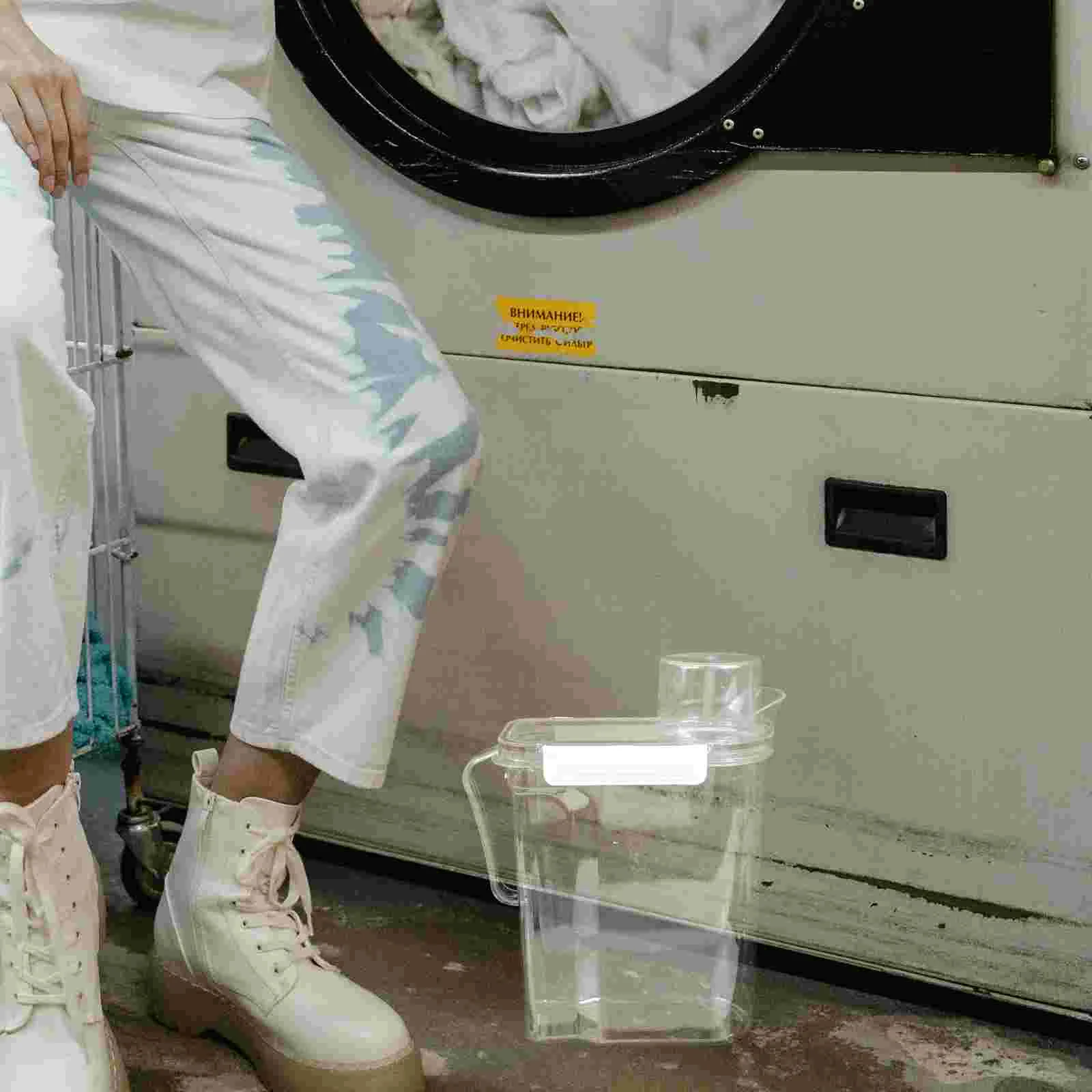 Laundry Detergent Storage Box Container Sub Bucket Lotion Buckets Clear Scale Refillable Plastic Liquid Transparent Convenient