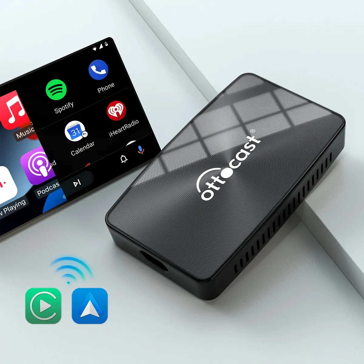 Ottocast Usb Dongle Car Play Wired To Wireless Carplay Or Android Auto