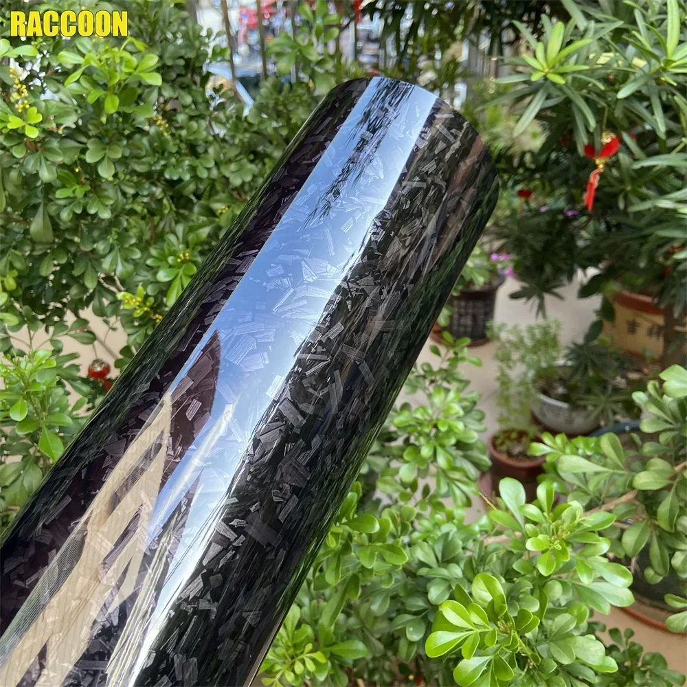 Glossy Black Crystal Forged Carbon Fiber Wrapping Vinyl Film Motorcycle Stickers Decals Auto Accessories Wrap Foil
