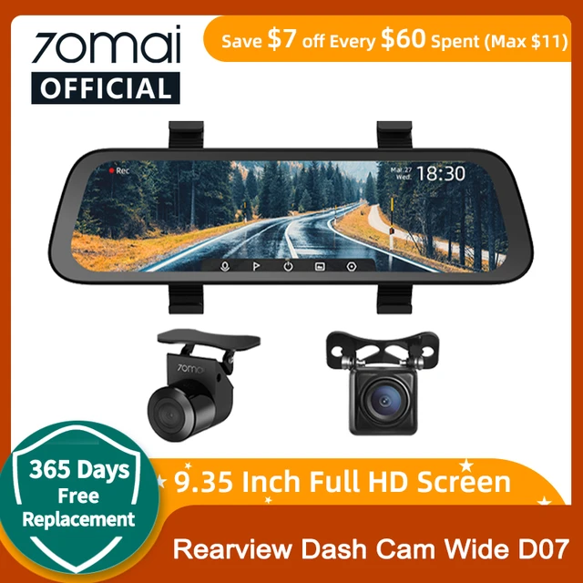 70mai Rearview Dash Cam Update version S500 9.35'' Touch Screen Car DVR 3K  Super Capacitor Dual-Channel HDR Voice Control 24H P - AliExpress