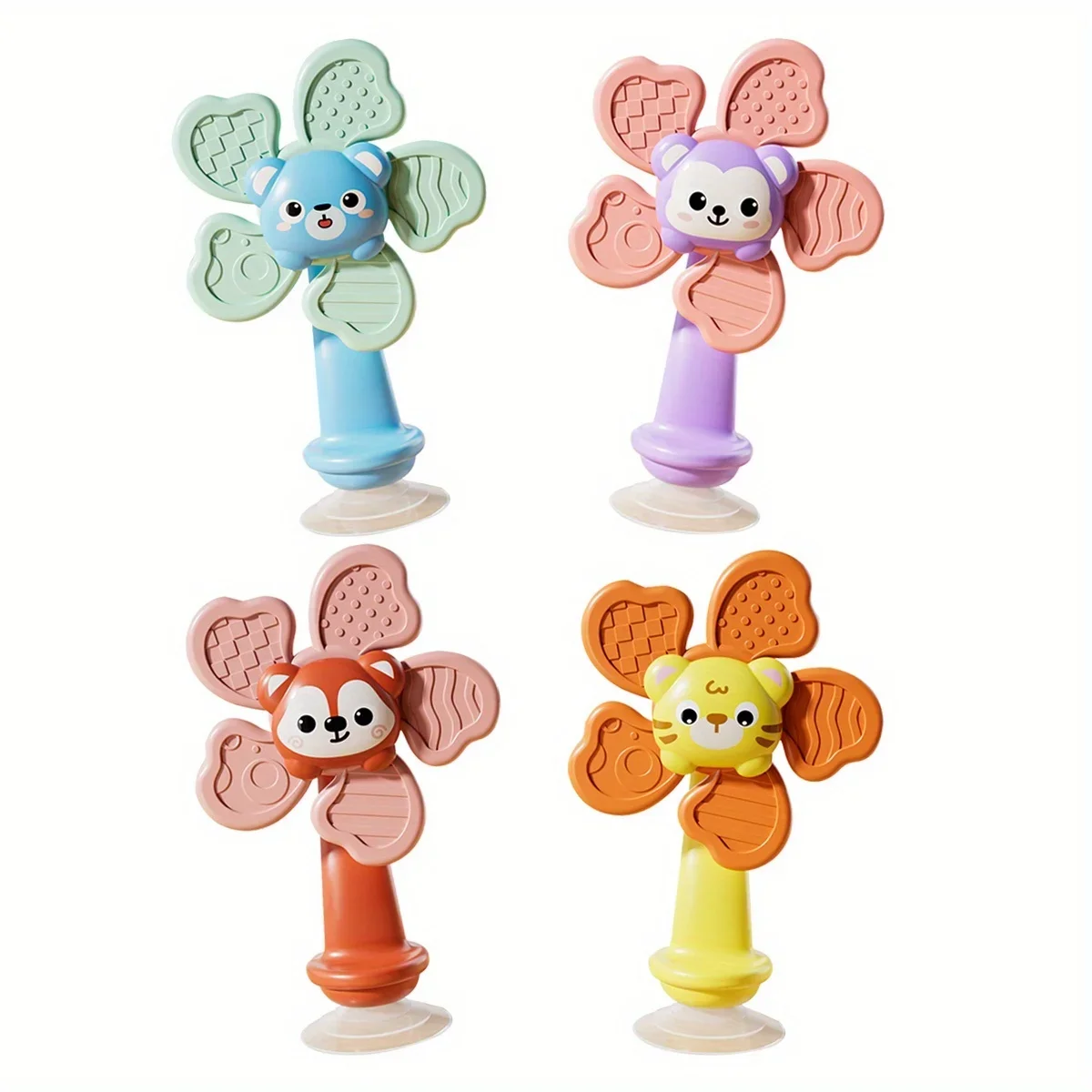 1pc ABS Resin Baby Suction Spinner – Sensory Fidget Toy with Textured Grip, Calming & Educational for Infants & Toddlers