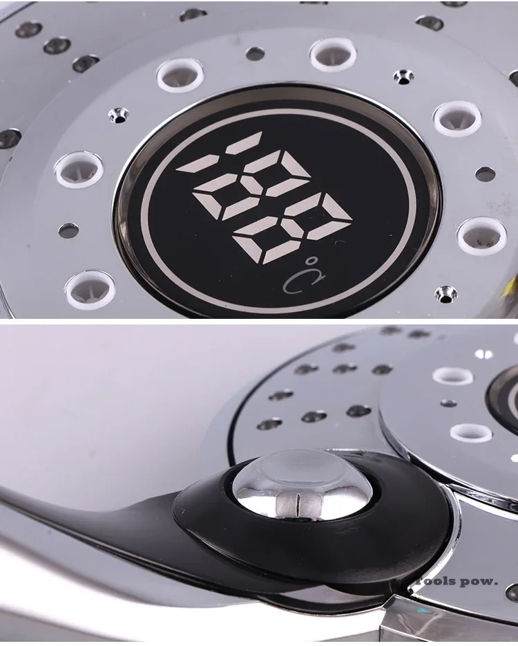 LED Shower Head with Digital Temperature Display and Color-Changing Mode