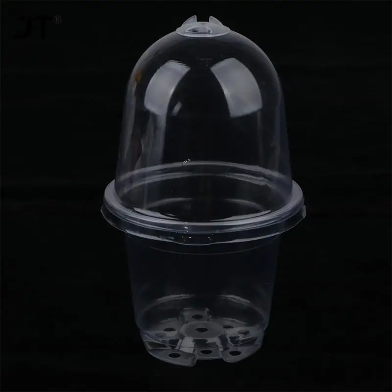 Plant Nursery Pot Transparent Plastic PET Seed Stater Cups Cover Humidity Dome Tray Transplanting Planter Containers 5Pcs nursery pots plant propagation pots plastic flowerpot hydroponic plant pots