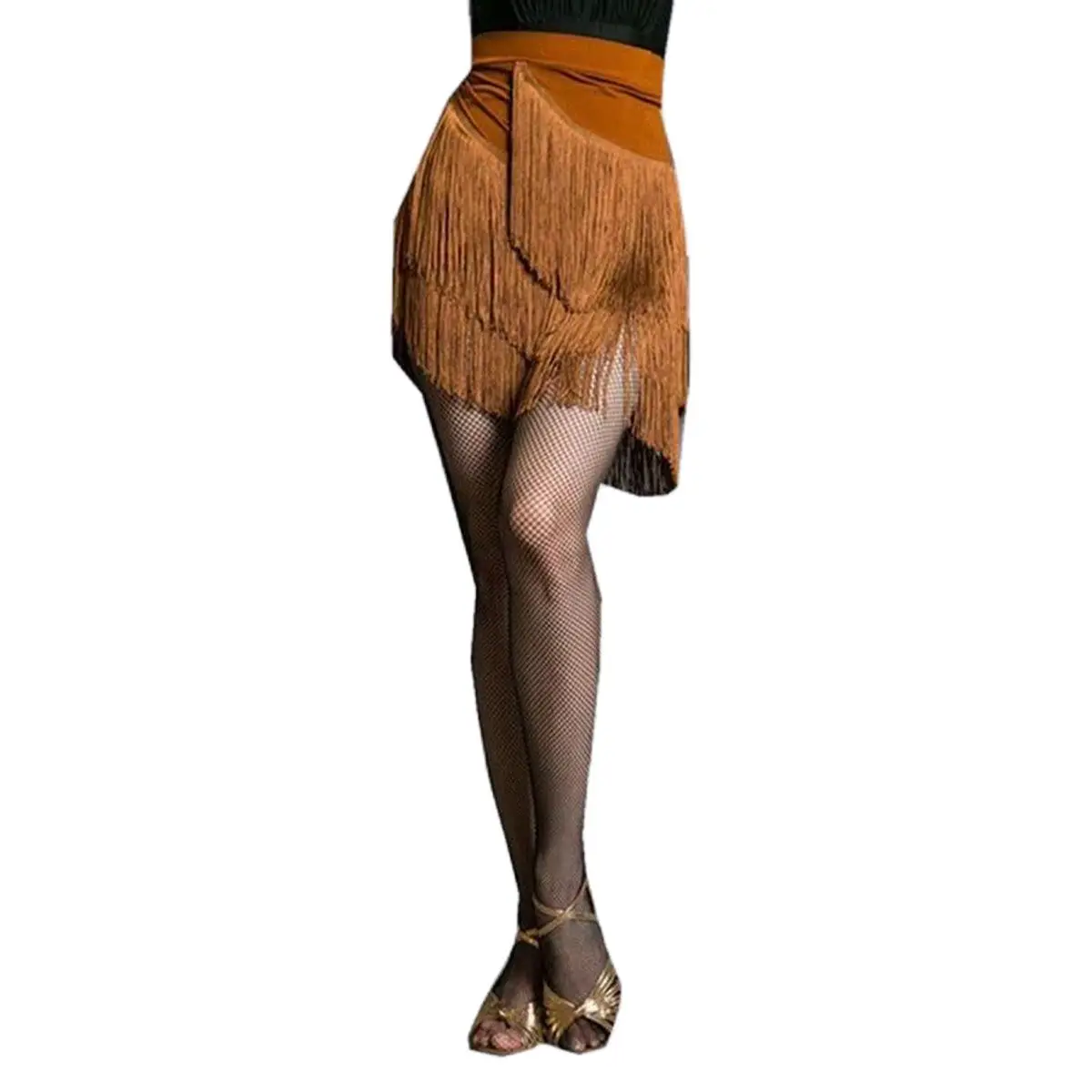 Latin Dance Skirt Leopard Print for Women Glitter Twinkle Fringe Wrap Skirt for Satge Performance Ballroom Costume Rave Party dance skirt