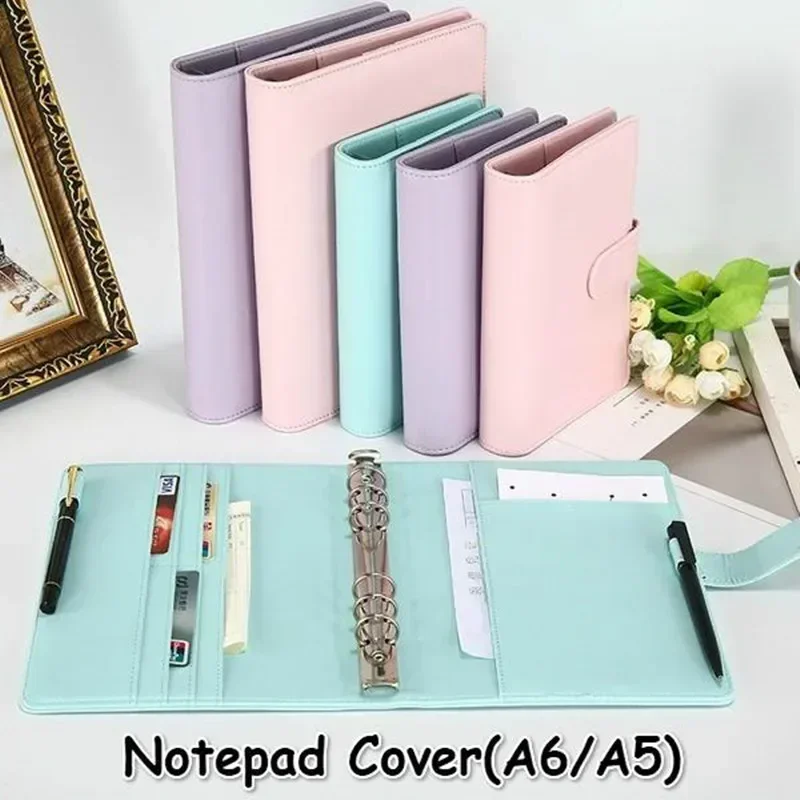 Vintage Leather Refillable Notebook with Ring Binder and Document Organizer
