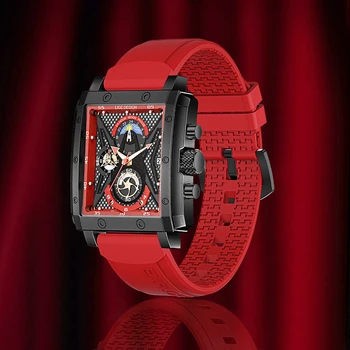LIGE 2022 nowy kwarc zegarki mężczyźni silikon marka sportowa luksusowy żołnierz zegarek data zegar moda kwadratowy zegarek na rękę tanie i dobre opinie 24cm Moda casual QUARTZ NONE 3Bar Sprzączka CN (pochodzenie) STAINLESS STEEL 15mm Hardlex Kwarcowe zegarki Papier 42mm