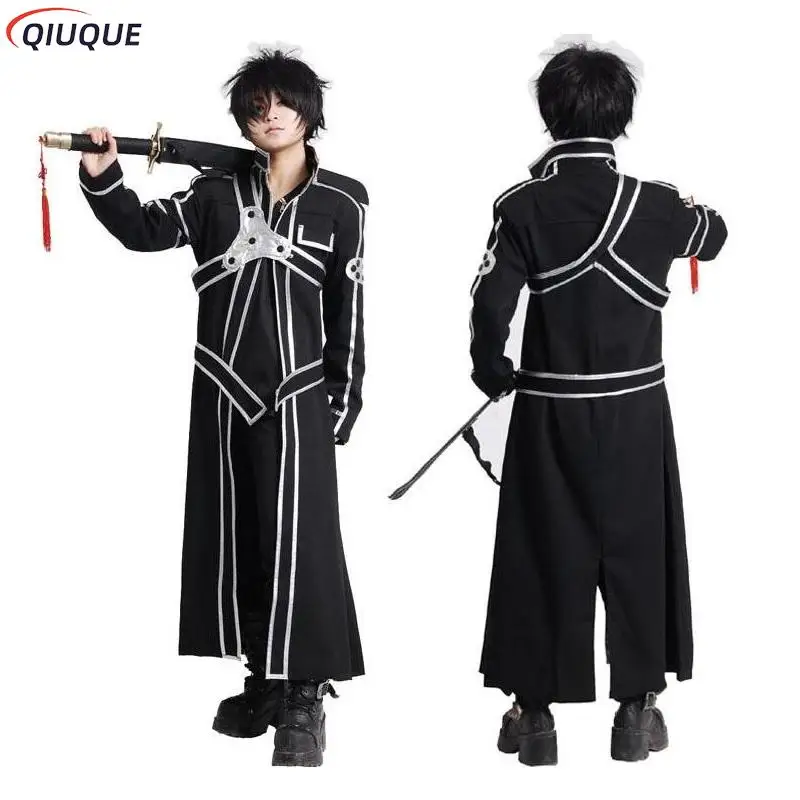 

Sword Art Online Cosplay Costume Kirigaya Kazuto Robe Anime SAO Kirito Long Overcoat Trench