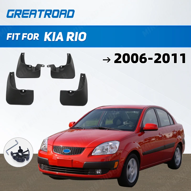 Garde-boue (bavettes) Pour Kia Rio IV (2018-2023) - Set De 4 Pièces (avant/arrière) En ABS - Protection Contre Graviers, Boue, Sel - Installation Adhésive Facile - 4