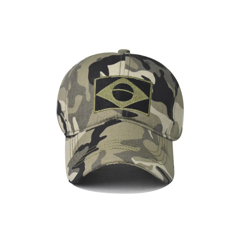 Outdoor Unisex Tactical Camo Military Climbing cap Embroidery Brazil Flag Flat Team Baseball Caps Army Force Jungle Hiking Hats camouflage hat,baseball hat,sports caps,camouflage cap