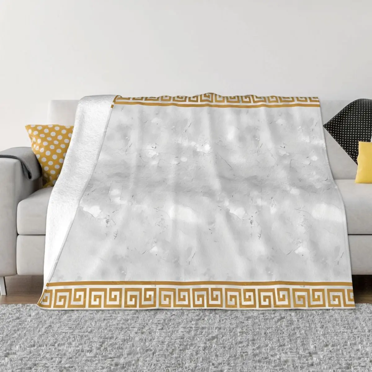 

Ancient Greece Blanket Flannel Spring Autumn Great Greek Pattern White Warm Throws For Winter Bedding