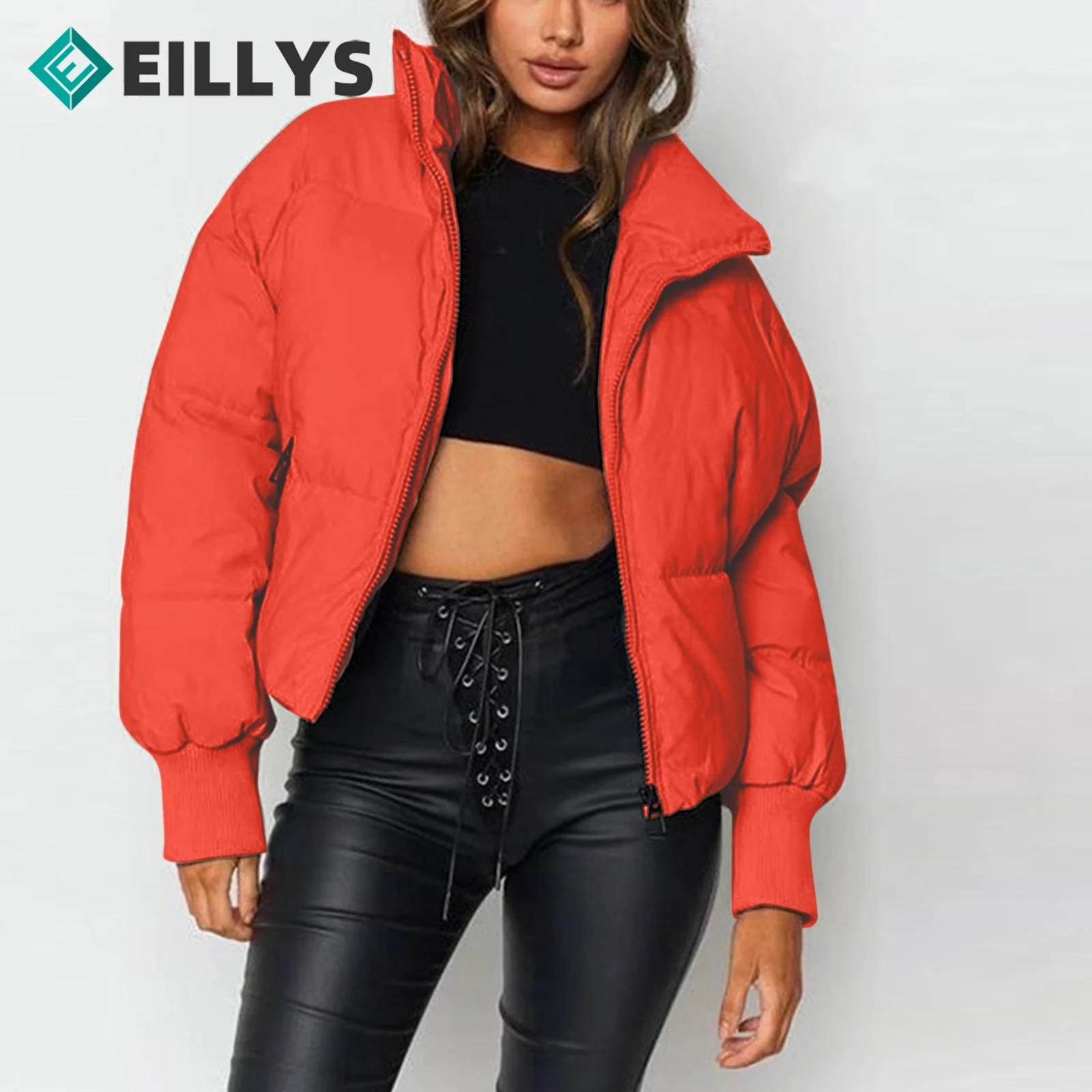 

Leisure Women Thick Stand Collar Jacket Fashion Stand Collar Down Jacket 2022 Women Parka Coat Winter Warm Cotton Padded Jacket