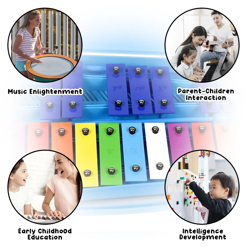 Xylophone toys Wooden piano toy for toddlers Metallophone Hand bell 25 tones