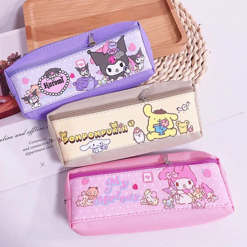 

Sanrioed Mymelody Kuromi помпон Purin мультяшный студенческий пенал сумка для канцелярских принадлежностей сумка для хранения портативная настольная сумка для хранения