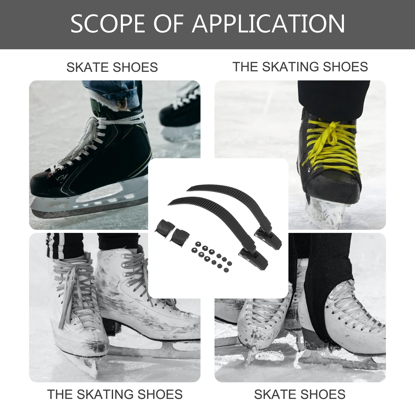 2 Sets Adjustable Skates Strap Creative Buckle Belt Roller Skate Accessory Durable Fixing Buckle Skateboard Shoe Professional