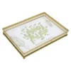1pc Muslim Painting Eid Metal Plate Square Service Tray Party Supplies (Golden) Service Plate Eid Tray 4