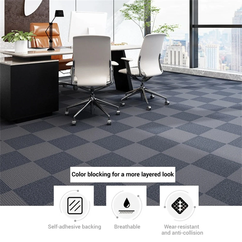 20pcs DIY Self Adhesive Carpet Floor Tiles Sticker Square Rugs Peel And Stick Mat Flooring for Kitchen Home Decor Carpets floor mat