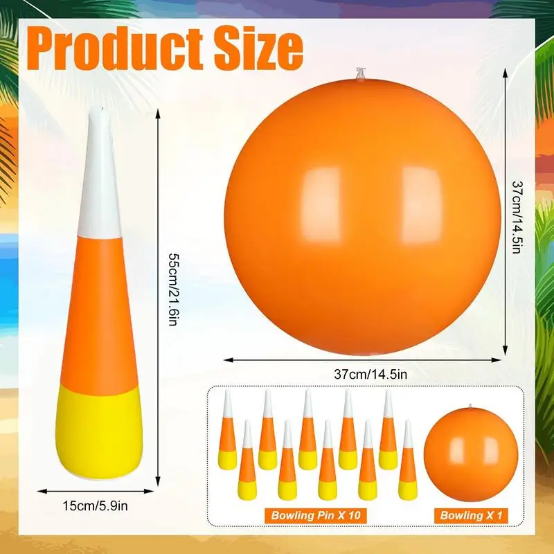 Inflatable Bowling Game Outdoor Education Motor Skills Toys Inflatable Bowling Set Indoor Outdoor Games For Kids Lawn