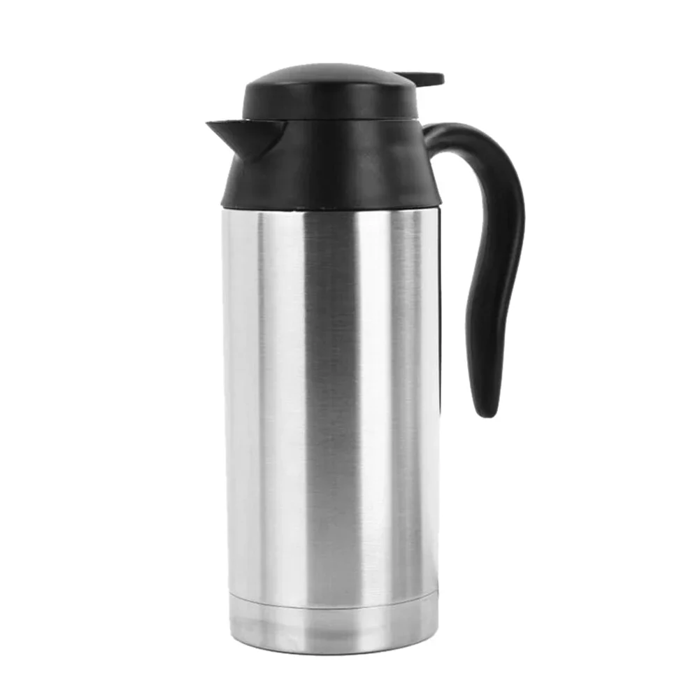 12/24V 차량용 전기 주전자 750ml 차량용 커피 머그컵 과열 방지 스테인리스 스틸 차량용 주전자 보일러 가열 여행용 컵 주전자