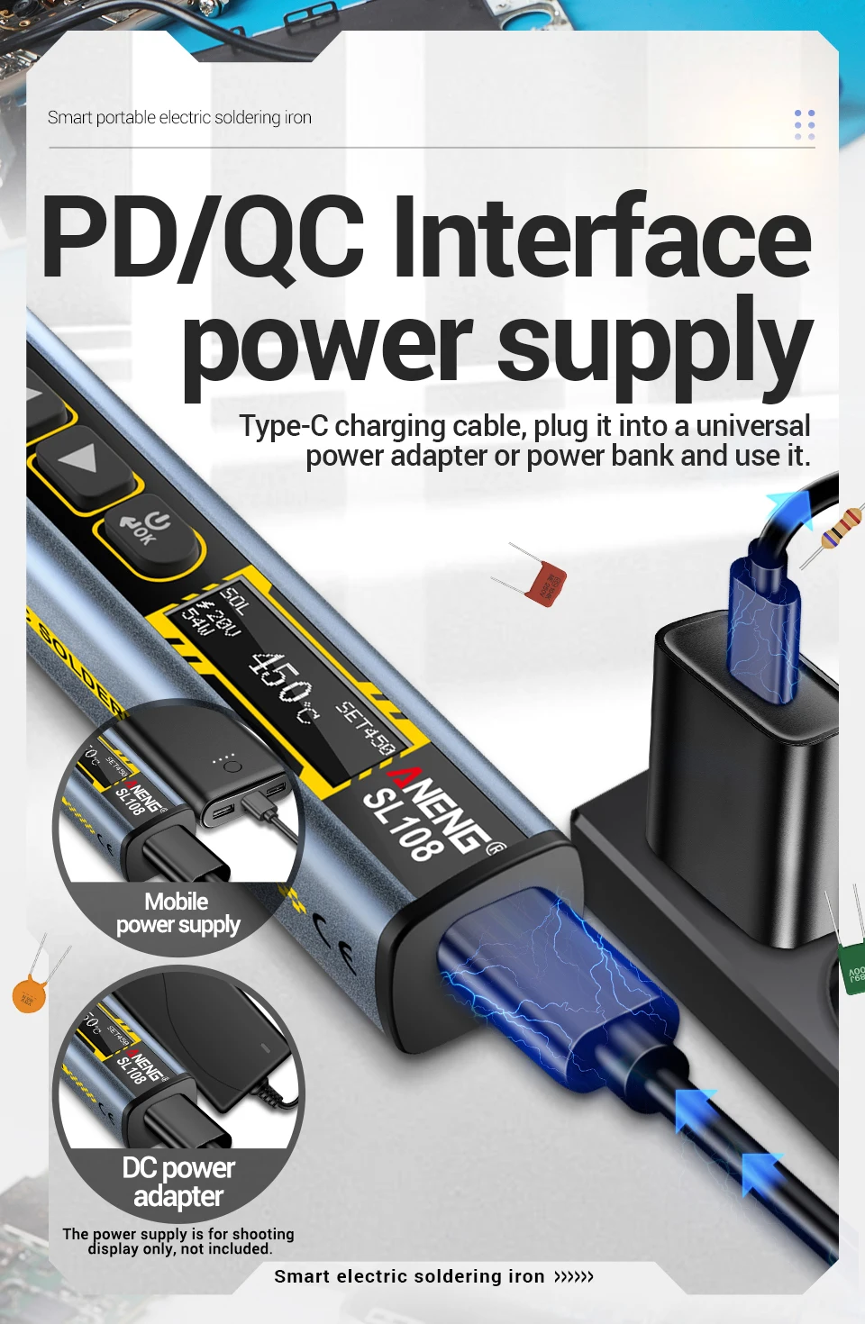 Kit de Ferro de Soldar Elétrico ANENG SL108 Vista 4