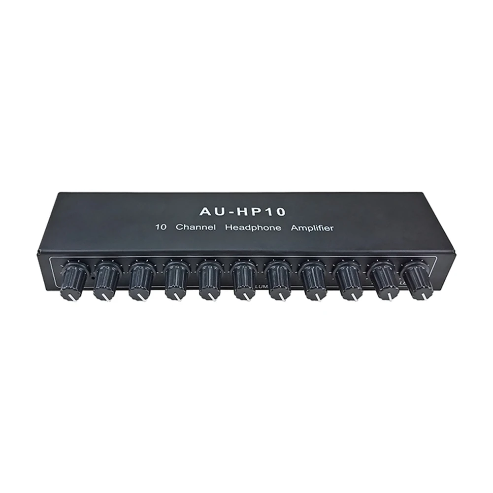AT82-AU-HP10 10채널 스테레오 헤드폰 앰프 오디오 1입력 10출력 프리앰프 독립 제어 NJM4556A DC12-24V