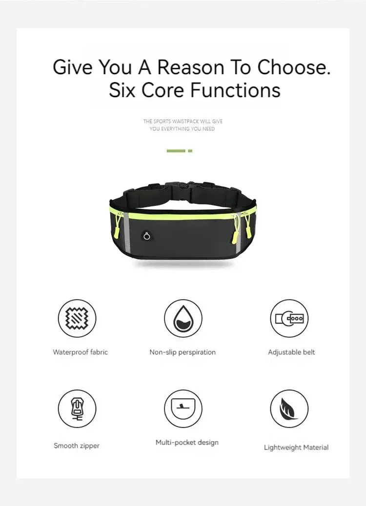 Waist bag outdoor sports running fitness cell phone waterproof small hanging bag coin purse