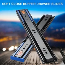 

10 - 20 Inch Cold Rolled Steel Drawer Slides Soft Close Cabinet Slide Rebound 45mm Drawer Track Furniture Hardware Accessories