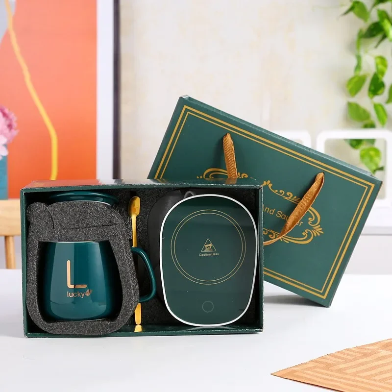 Luxury Ceramic Coffee Cup Set with Warmer - طقم كو...