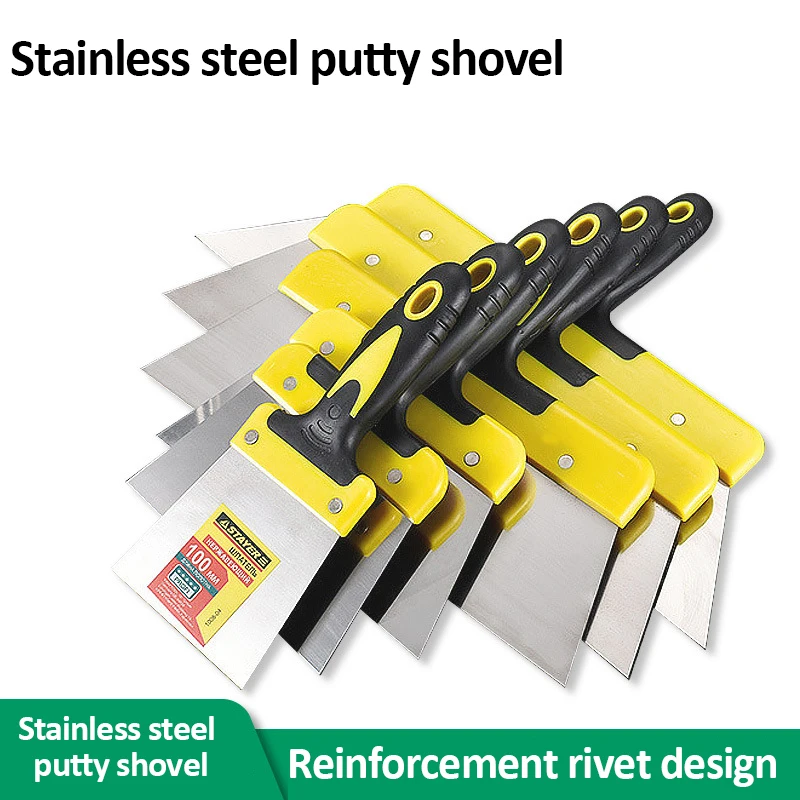 Stainless Steel Putty Spatula Drywall Smooth Spatula Flexible Paint Finishing Putty Building Tools Wall Plastering Tools