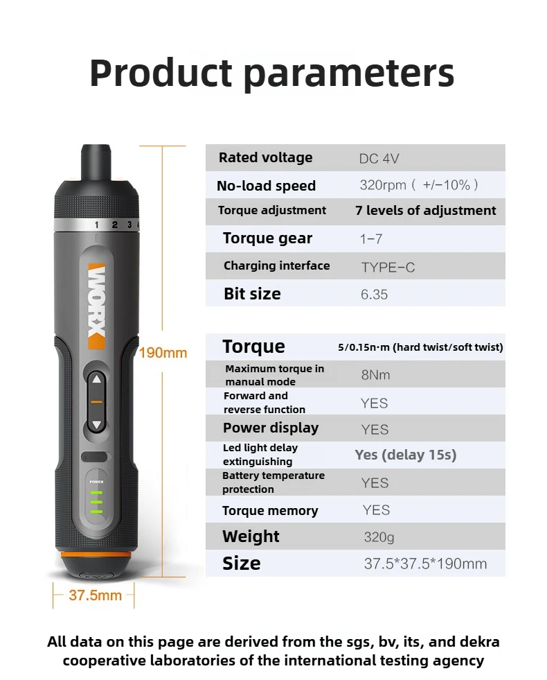 Șurubelniță electrică fără fir WORX 4V