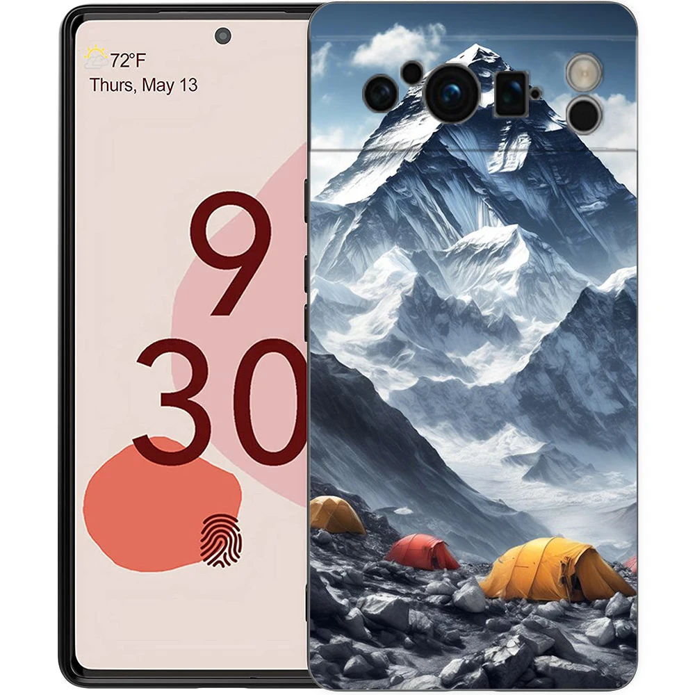 Everest Mountain Soft Shockproof TPU Phone Case - Stylish Black Cover