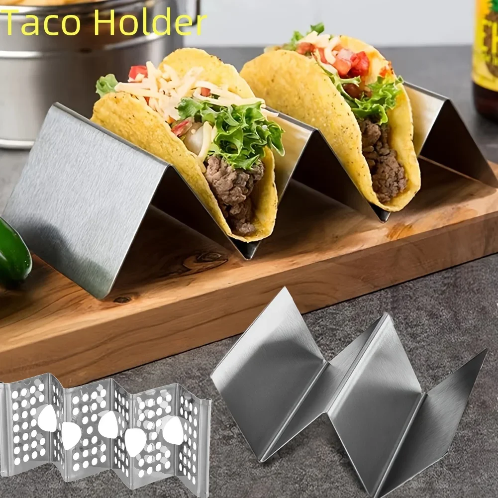 3types 304Stainless Steel Taco Holder Household Taco Stand Rack Reusable Holder Stand Washable Stands Rack