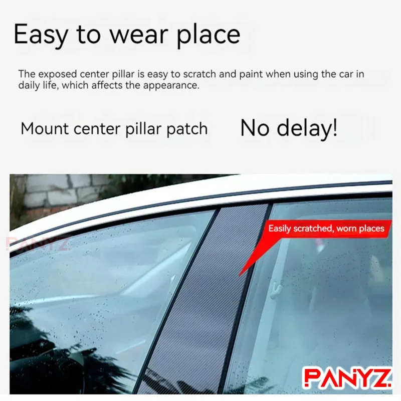 Pegatinas Protectoras Para Pilar B De Citroën Elysée 2014-2018 - Protegen De Arañazos, Material PC, Fácil Instalación Sin Herramientas