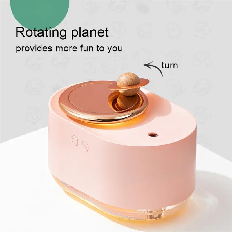 

Mini Rechargeable Aroma Diffuser Sprayer For Gift Rotating Planet Air Humidifier 300ml Wireless Portable